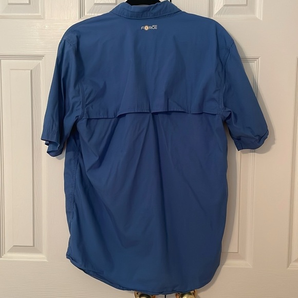 Carhartt Force Men's Blue Short Sleeve Shirt Fishing Relaxed Fit EUC Medium - Picture 2 of 7